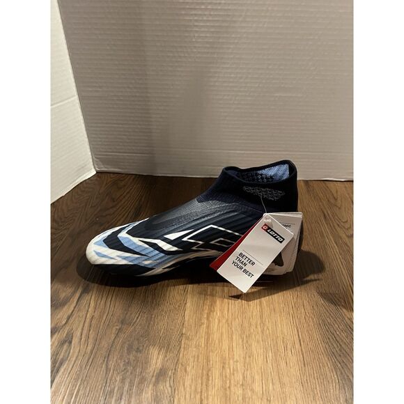 Lotto SOLISTA 100 VI GRAVITY FG Men Size 7 218128_9Z4 Navy/White Soccer Shoes - Picture 6 of 9